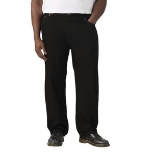 Levi's NWT Mens 505 Regular Fit Jeans Black Denim Big And Tall Size 52x34